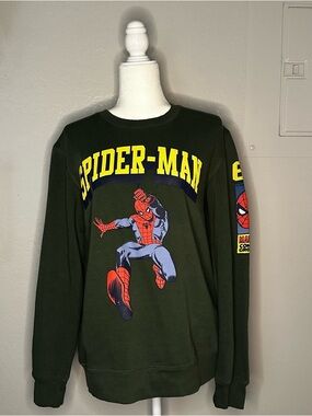 Marvel Spider-Man Dark Green Crewneck Sweater Size M